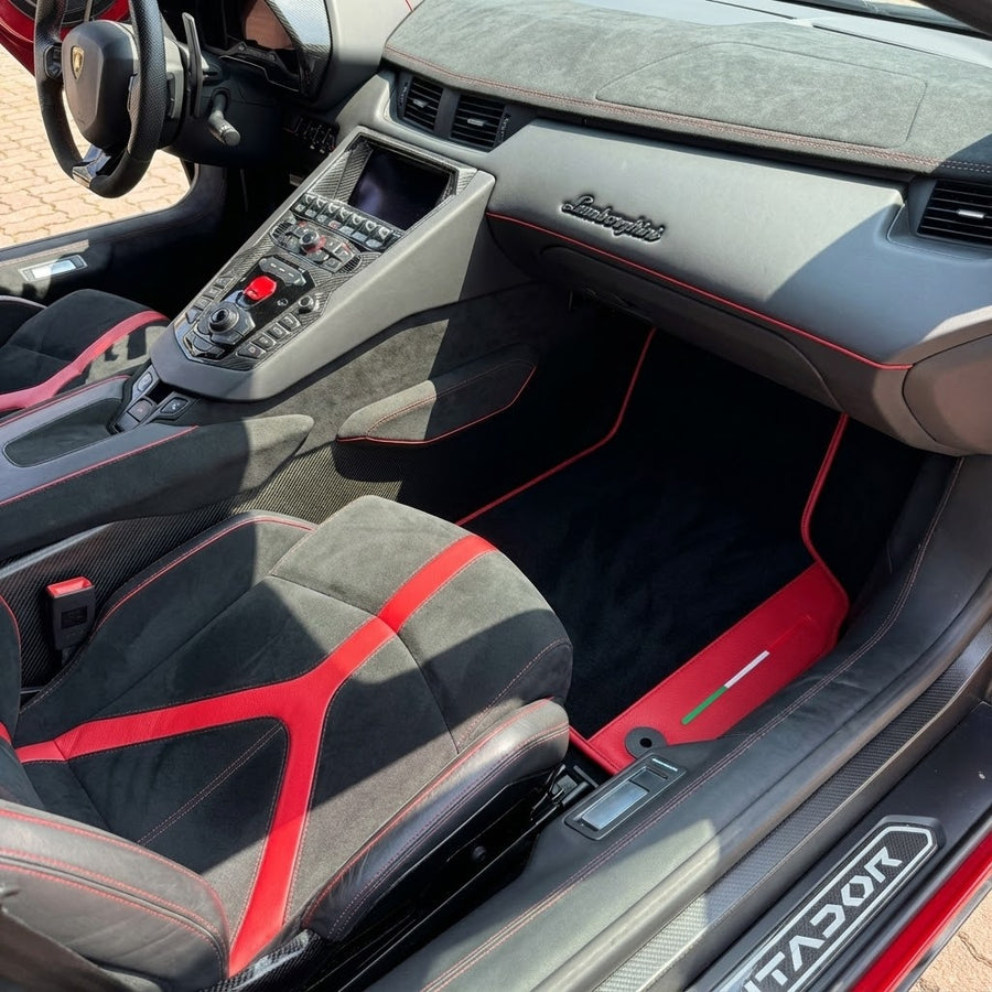 Tappetini per auto Neri Su Misura per Lamborghini Aventador