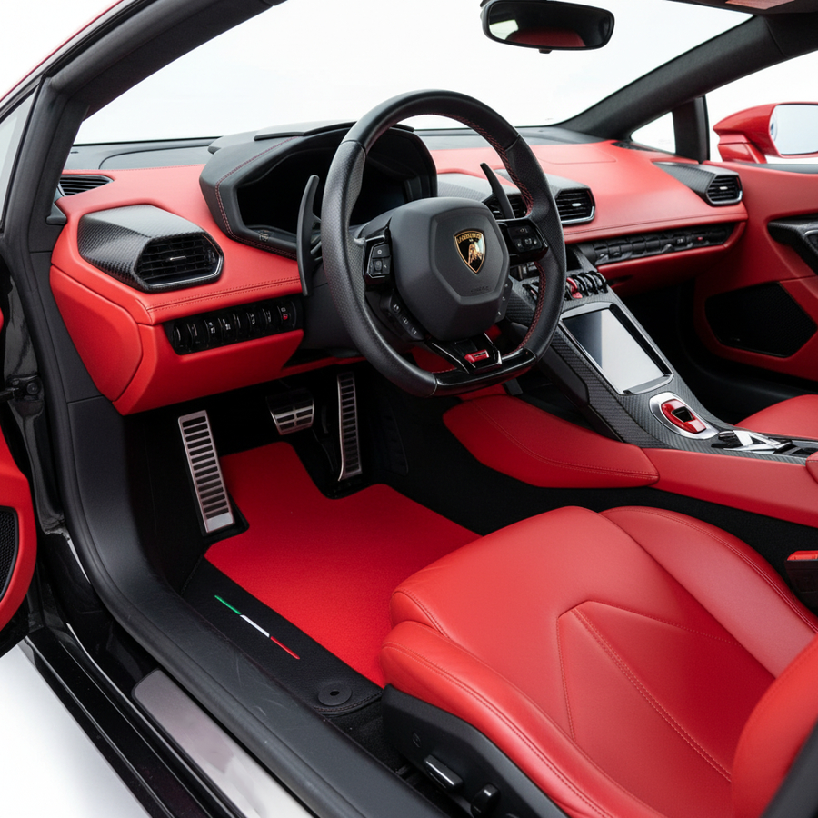 Tappetini per auto Su misura Rossi per Lamborghini Huracan