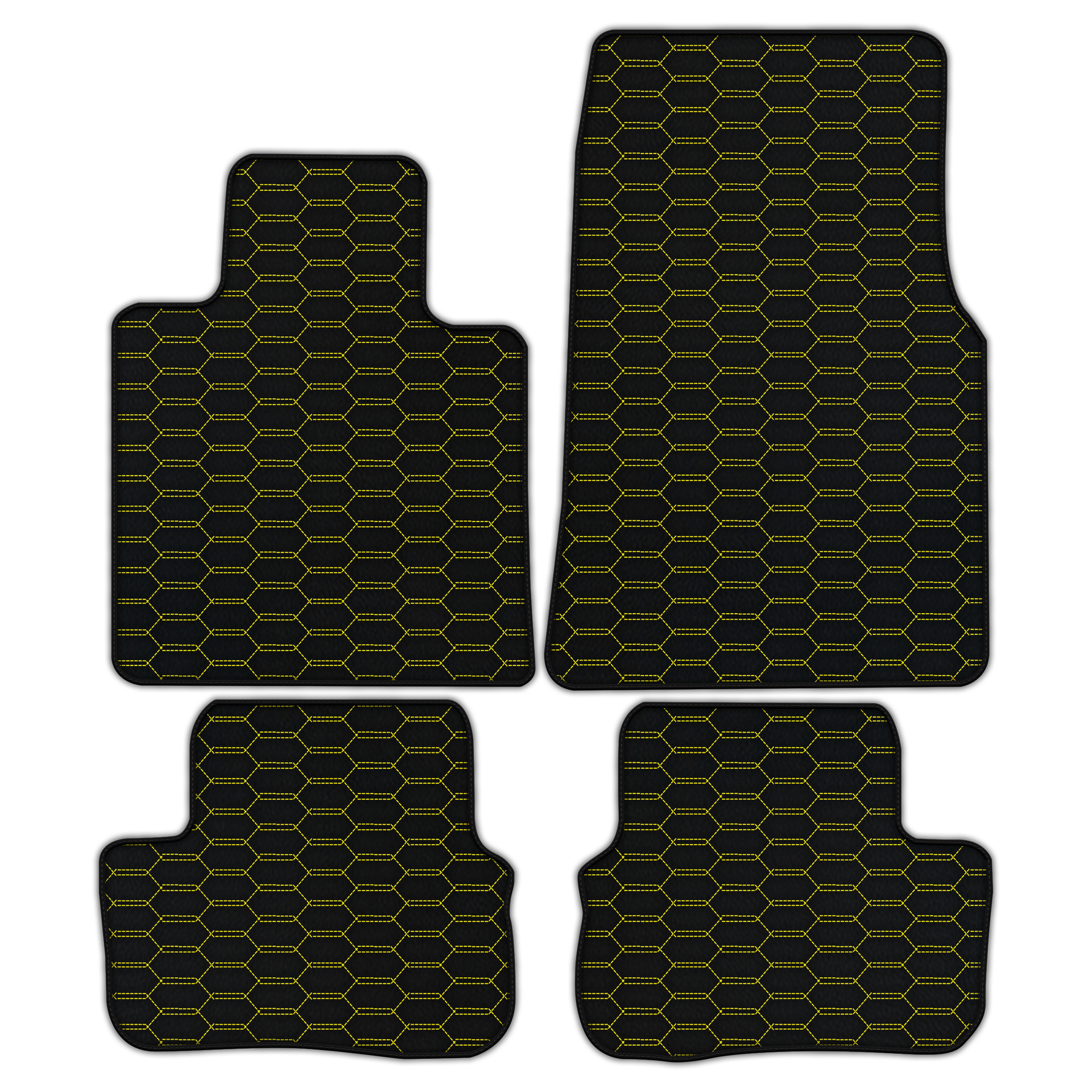 Customizable Leather Floor Mats with Interlaced Hex Pattern for Rolls Royce Spectre (2023-2024)