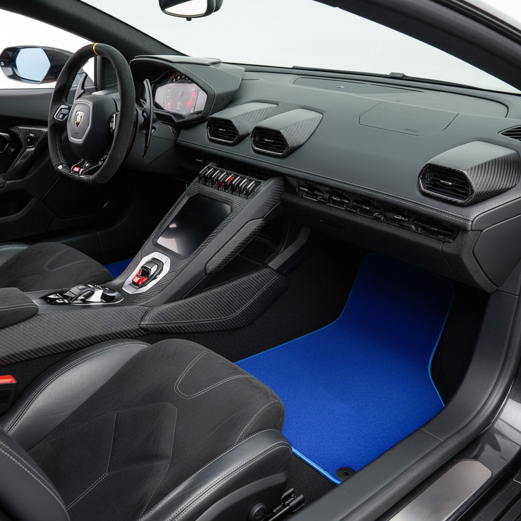 Interior look of floor mats for Lamborghini Huracan STO 2014-2023