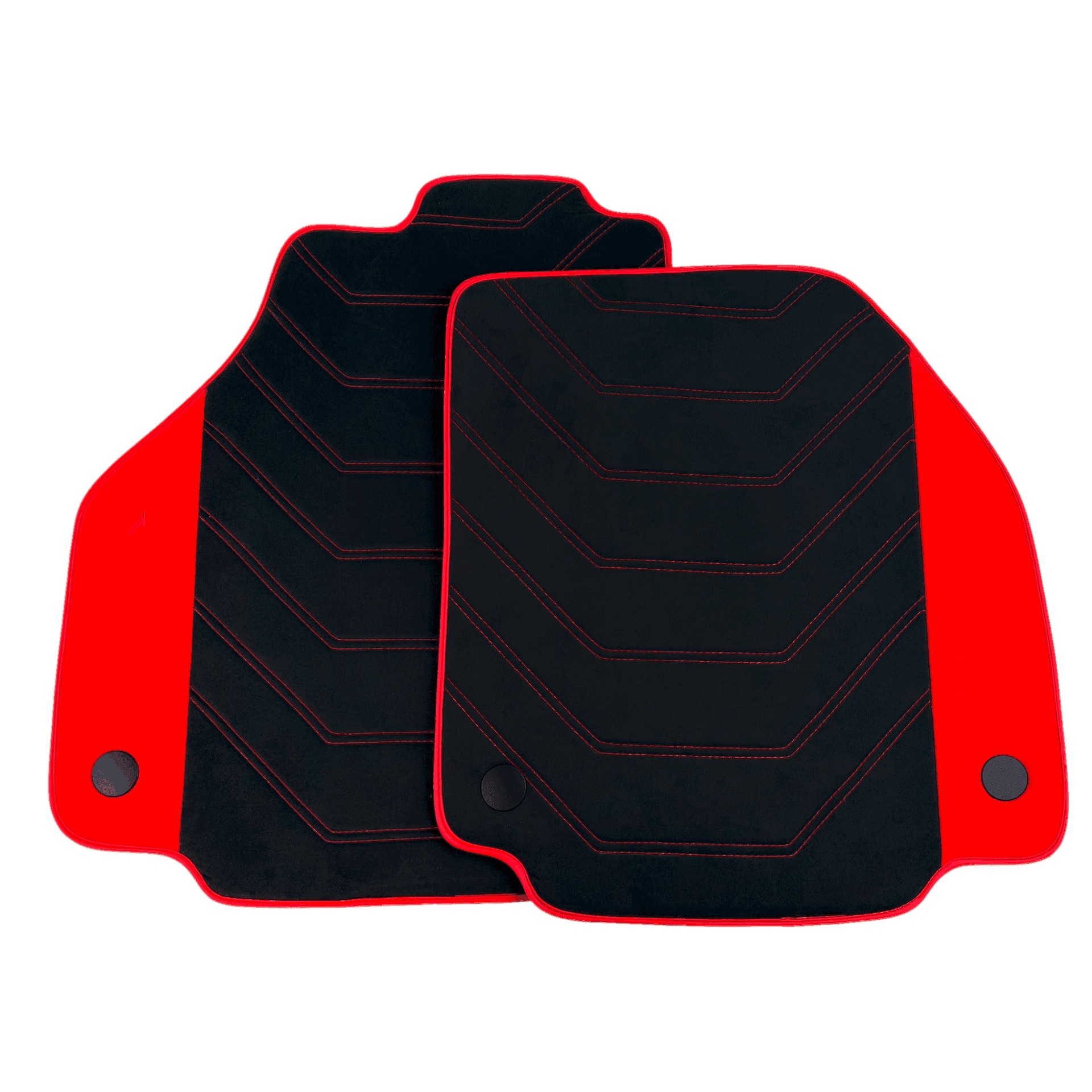 Black Alcantara Floor Mats for Ferrari 488 GTB (2016-2022) with Red Alcantara Accents