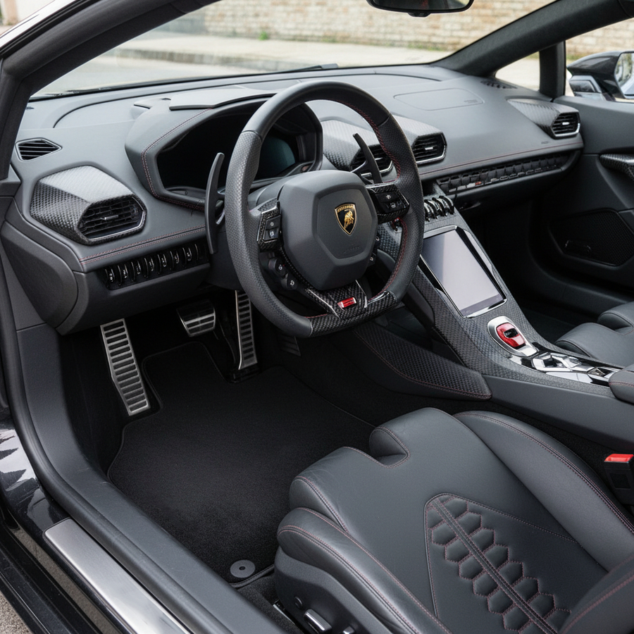 Tapis de voiture Sur mesure noirs pour Lamborghini Huracan