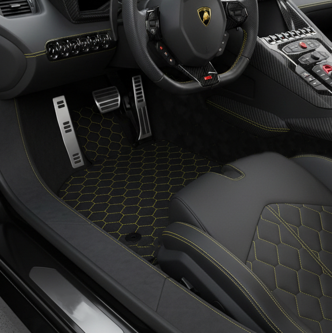 Interior look of floor mats for Lamborghini Aventador (2012-2022)