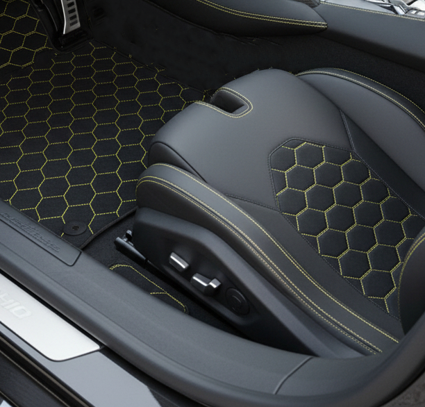 Customizable Leather Floor Mats with Line Pattern for Lamborghini Temerario (2025-2026) - AutoWin
