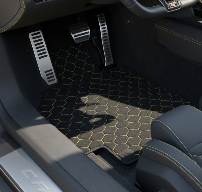 Alfombrillas de cuero personalizables con patrón hexagonal simétrico para Lamborghini Countach (1974–1990) - AutoWin