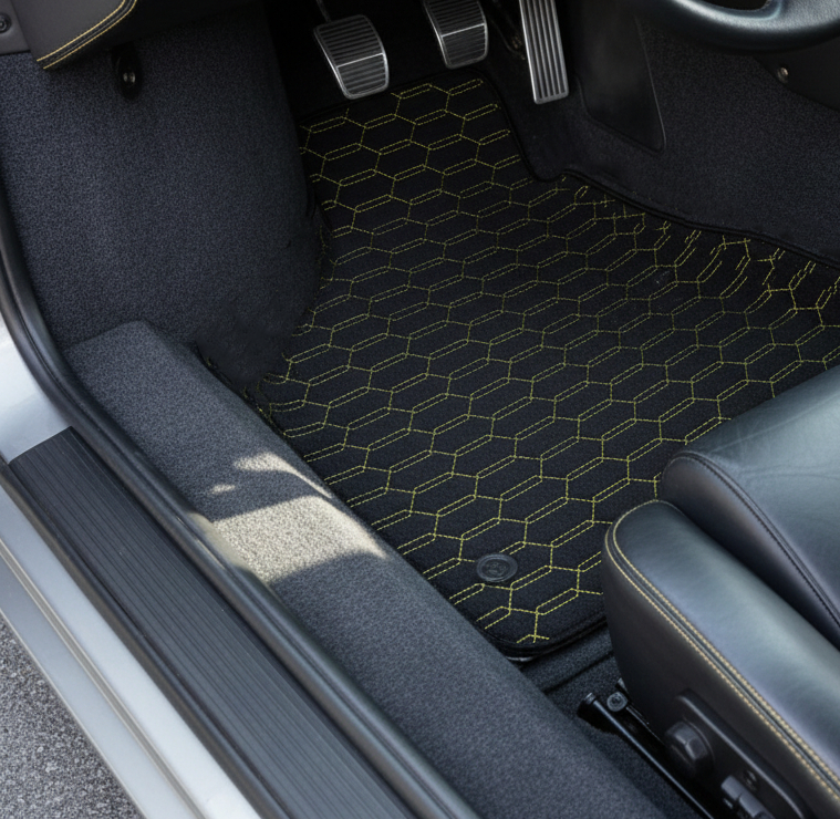 Tapis de voiture en cuir personnalisables avec motif Viper Hex pour Lamborghini Diablo (1990-2001) - AutoWin