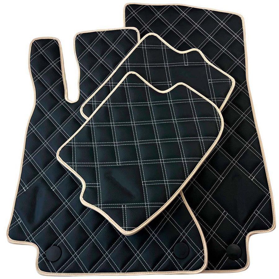 Customizable Black and Beige Trim Floor Mats For Mercedes Benz E-Class S124 Estate (1985-1996) - AutoWin