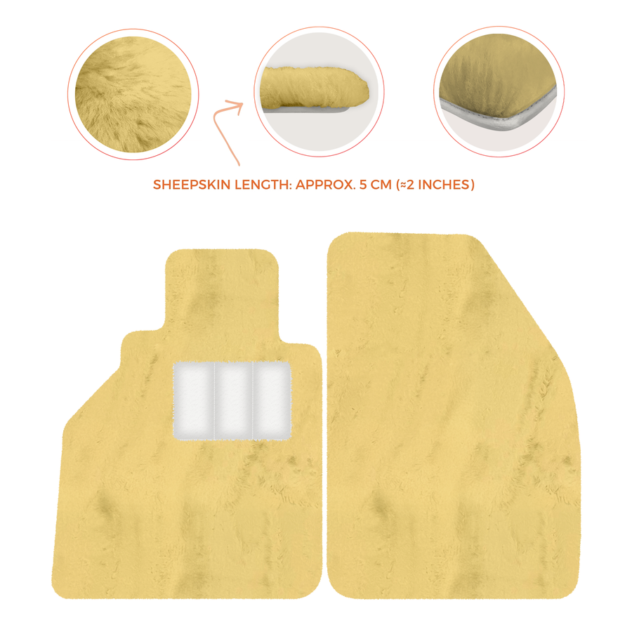 Tappetini in pelle di pecora per Porsche 986 Boxster (1996-2004) - Lunghezza della pelle di pecora, Varie opzioni di colore