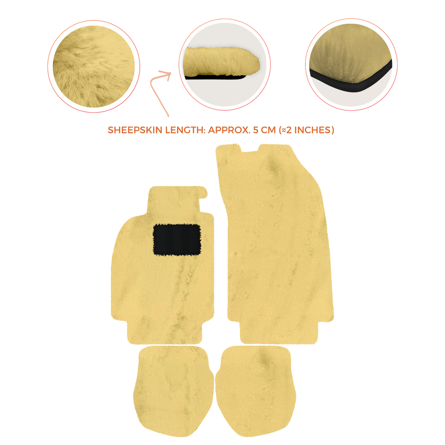 Tappetini in pelliccia di pecora per Porsche 911 - 964 (1989-1994) - Lunghezza pelliccia di pecora, varie opzioni di colore