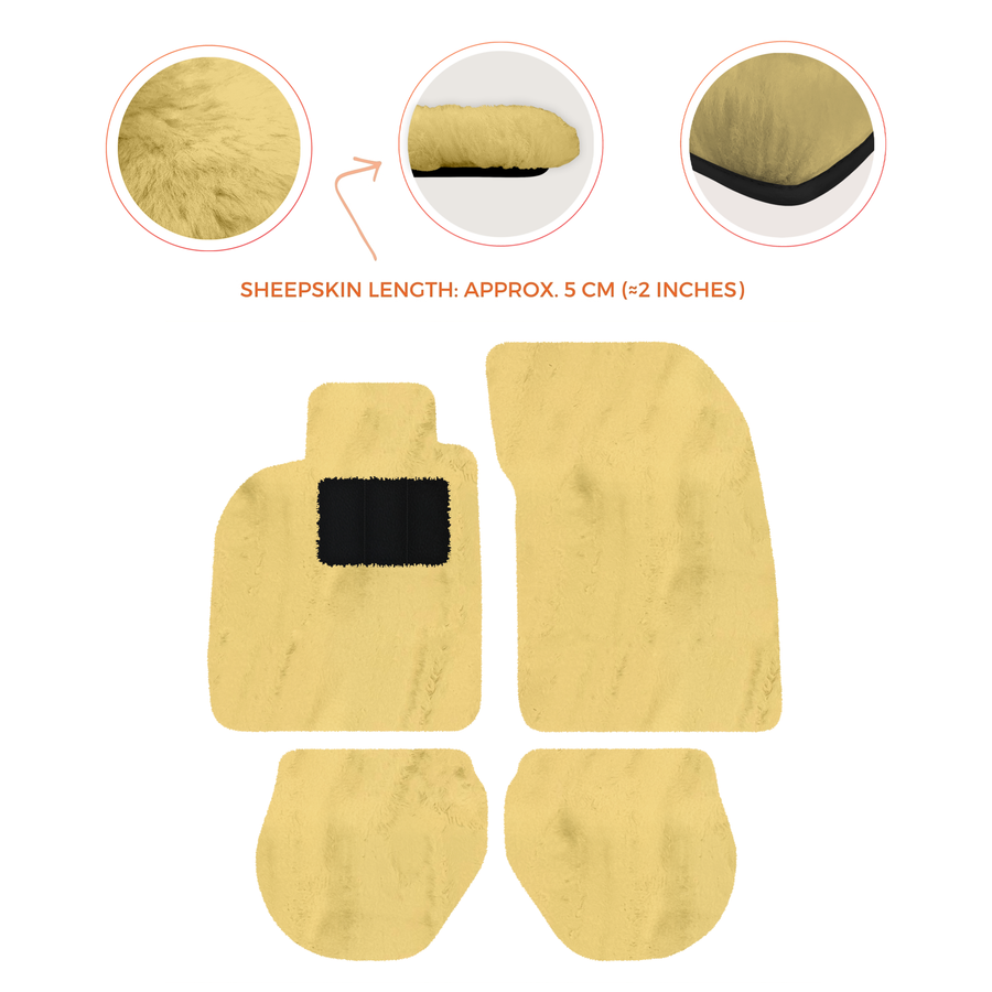 Tappetini in pelle di pecora per Porsche 911-993 (1993-1998) - Lunghezza della pelle di pecora, Varie opzioni di colore