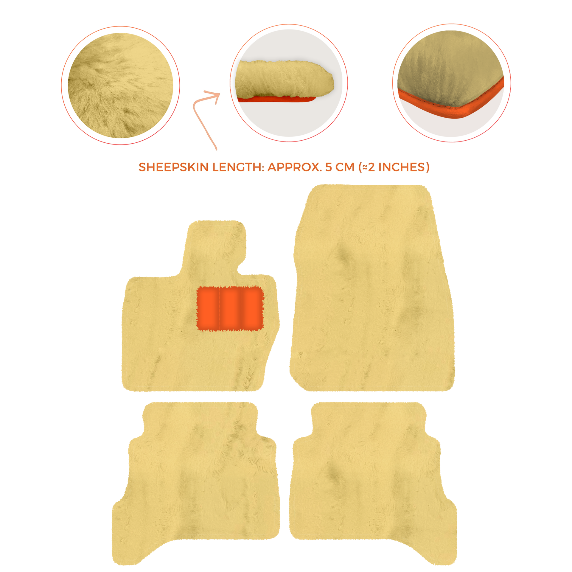 Premium Sheepskin Floor Mats for Range Rover Evoque (2015-2019)