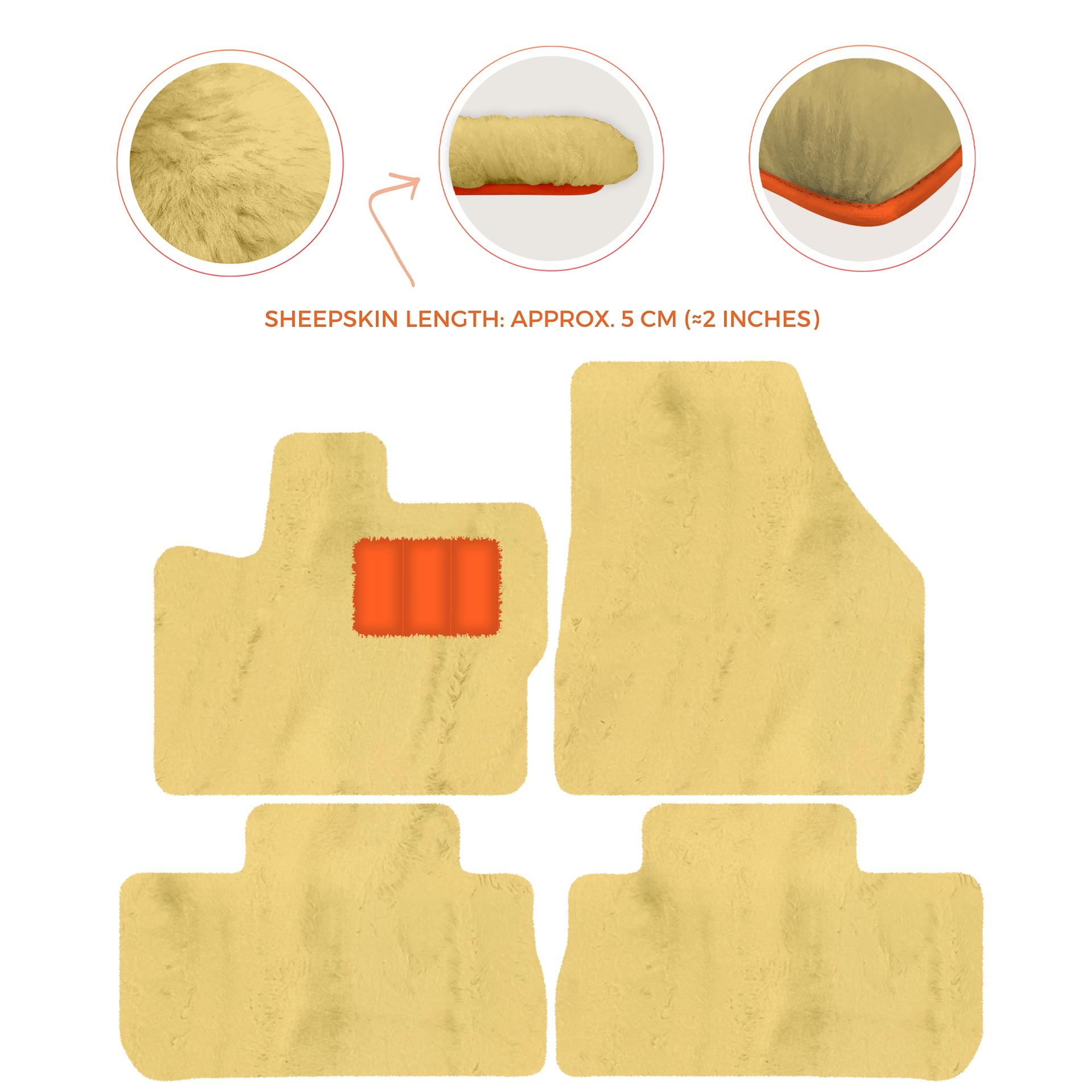 Premium Sheepskin Floor Mats for 2003-2007 Land Rover Freelander