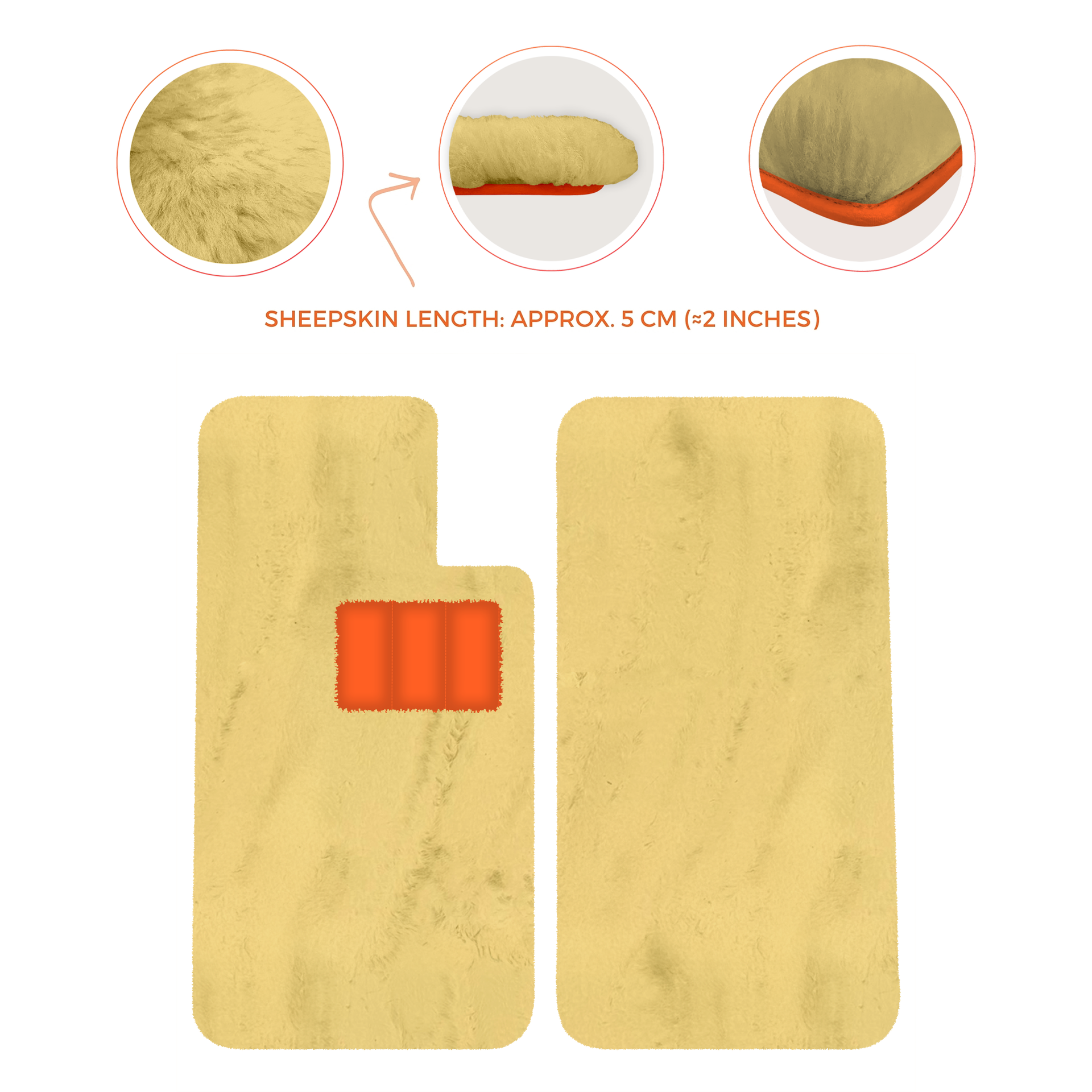 Premium Sheepskin Floor Mats for Aston Martin V8 Virage (1989-1995) Coupe