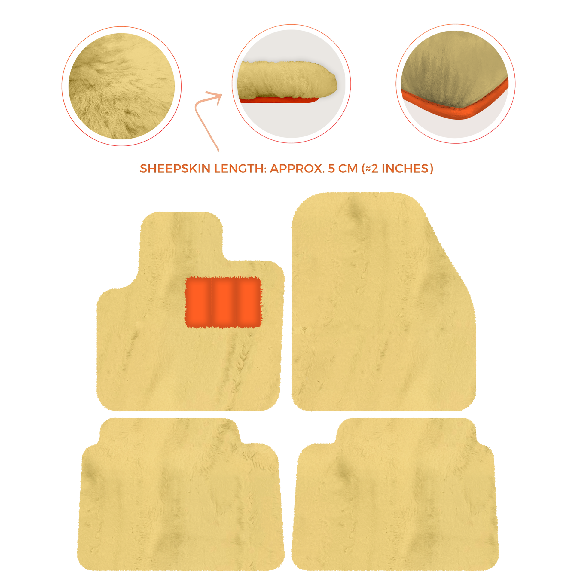 Luxury Sheepskin Floor Mats for Land Rover Discovery Sport (2015-2019)