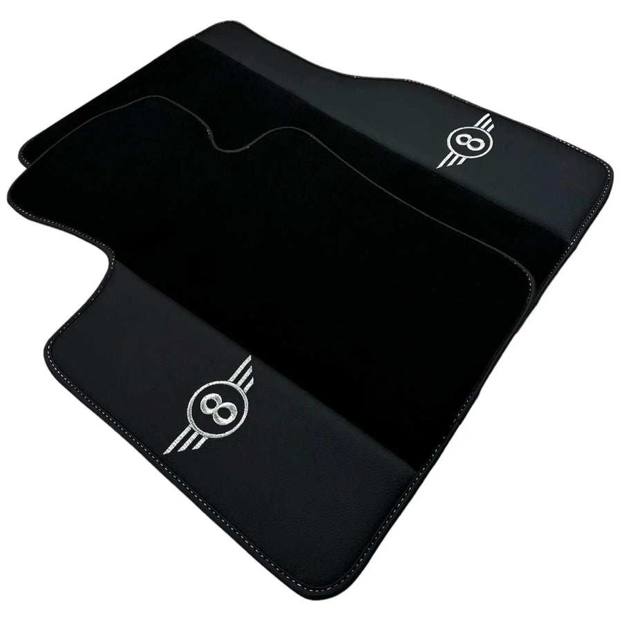 Black Floor Mats for Mini Cooper / One F55 5-doors (2015-2023) with Leather - AutoWin