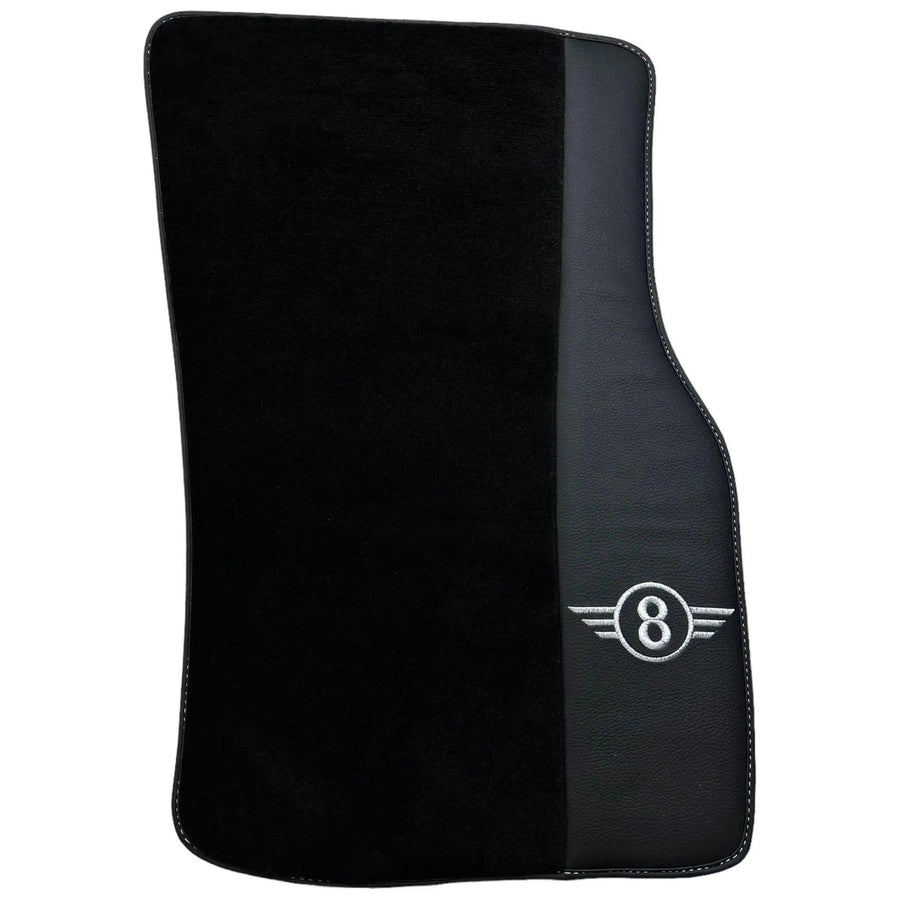 Black Floor Mats for Mini Cooper / One F56 3-doors (2014-2023) with Leather - AutoWin