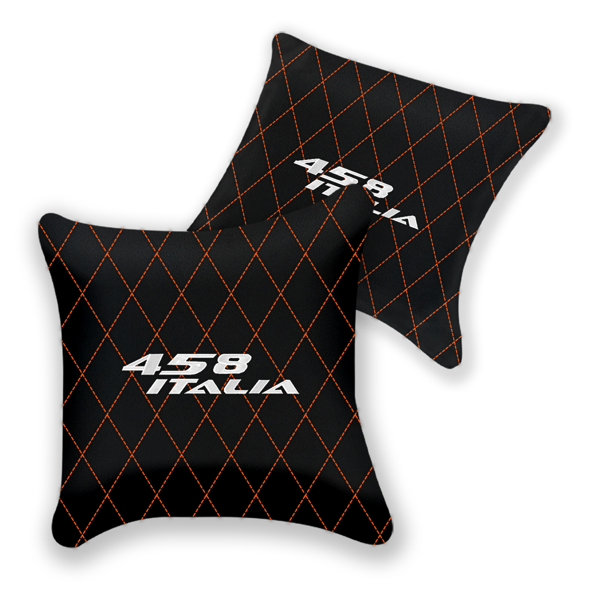 Customizable Black Leather Pillows for Ferrari 458 Spider (2012-2015)