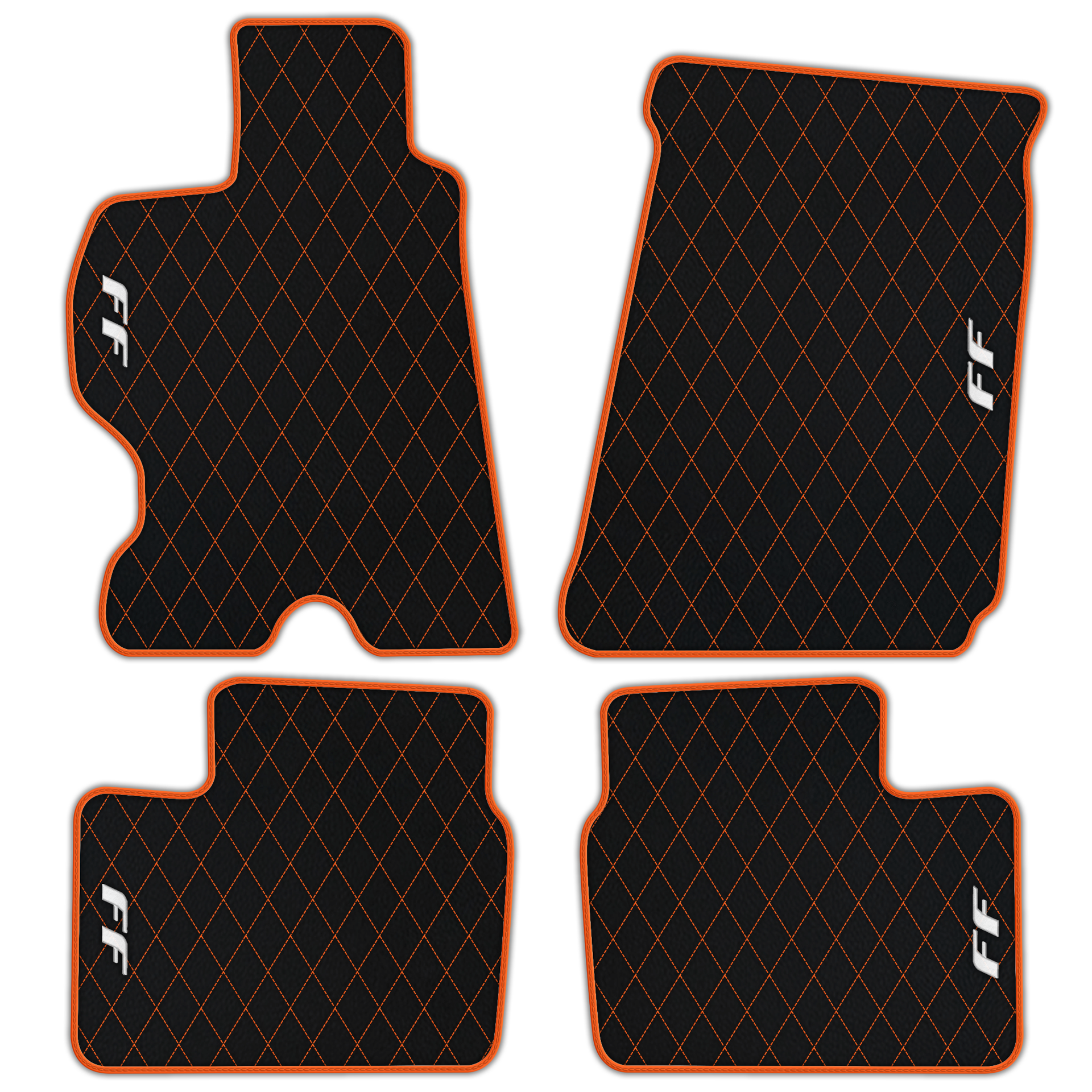 Luxury Black Leather Floor Mats for Ferrari Roma (2021-2024)