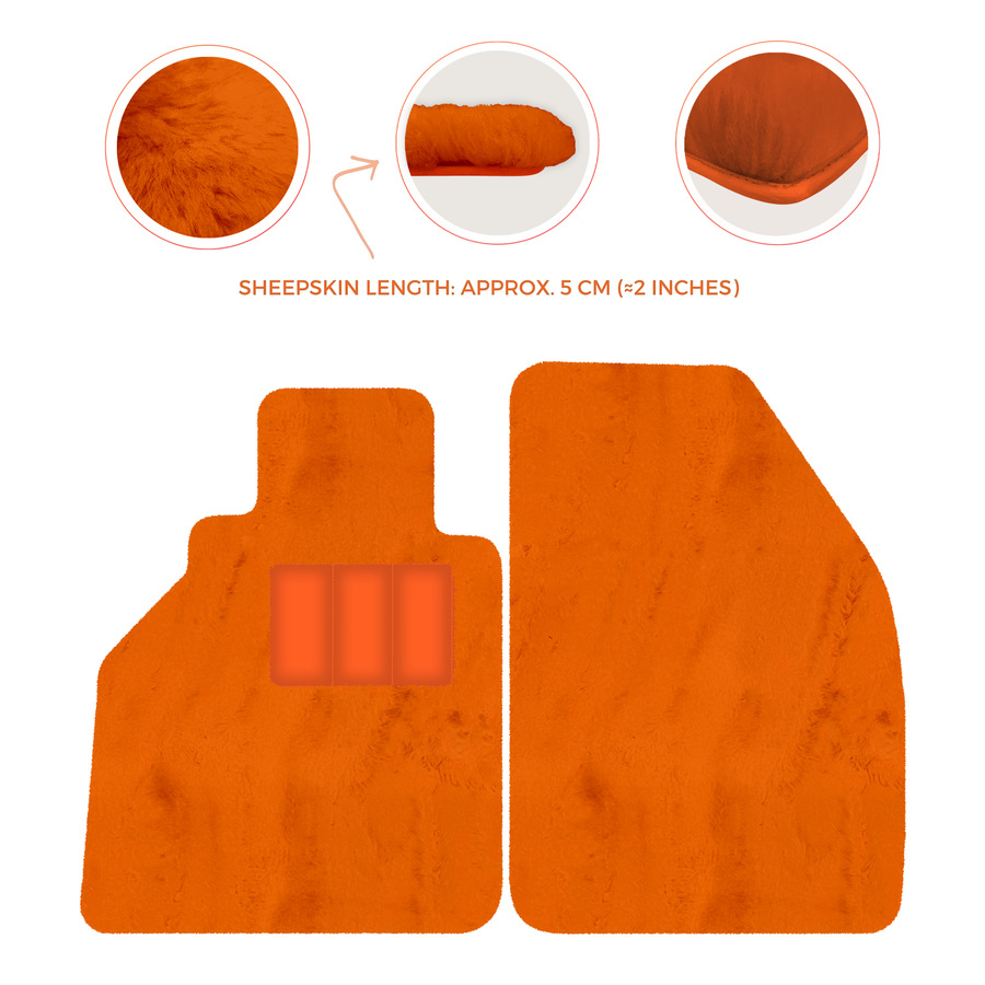 Tappetini in pelle di pecora per Porsche 986 Boxster (1996-2004) - Lunghezza della pelle di pecora, Varie opzioni di colore