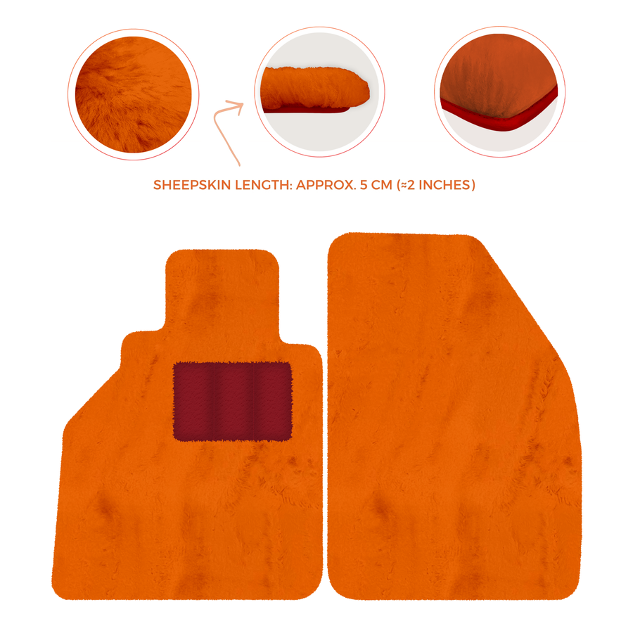 Tappetini in pelle di pecora per Porsche 986 Boxster (1996-2004) - Lunghezza della pelle di pecora, Varie opzioni di colore