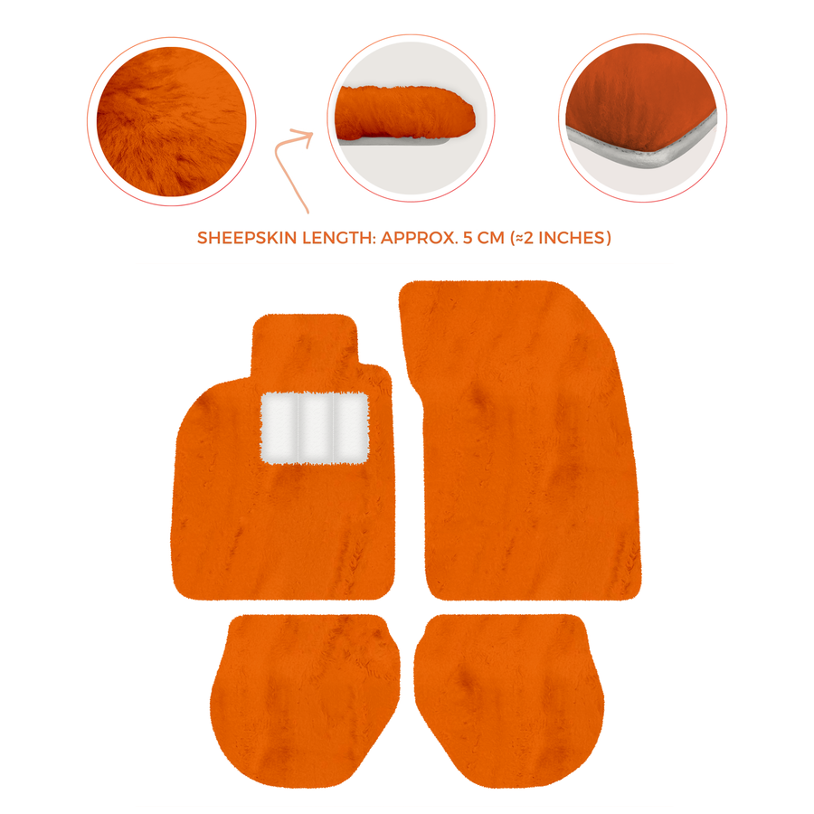 Tappetini in pelle di pecora per Porsche 911-993 (1993-1998) - Lunghezza della pelle di pecora, Varie opzioni di colore