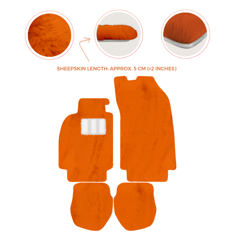 Tappetini in pelliccia di pecora per Porsche 911 - 964 (1989-1994) - Lunghezza pelliccia di pecora, varie opzioni di colore