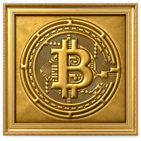 Arte da Parete in Pelle Oro Ispirata a Bitcoin: Decorazione