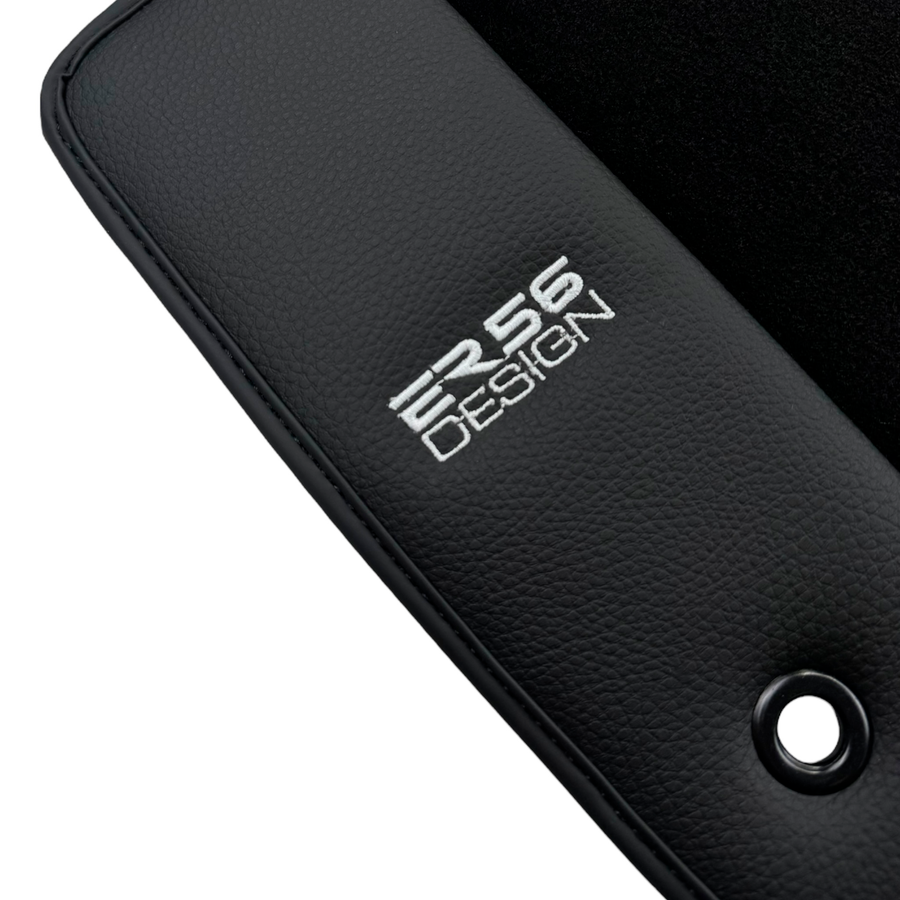 ER56 Design Black Floor Mats for Jeep Renegade Plug-in Hybrid (2020-2024) Co Drive Without Fixing System with Leather