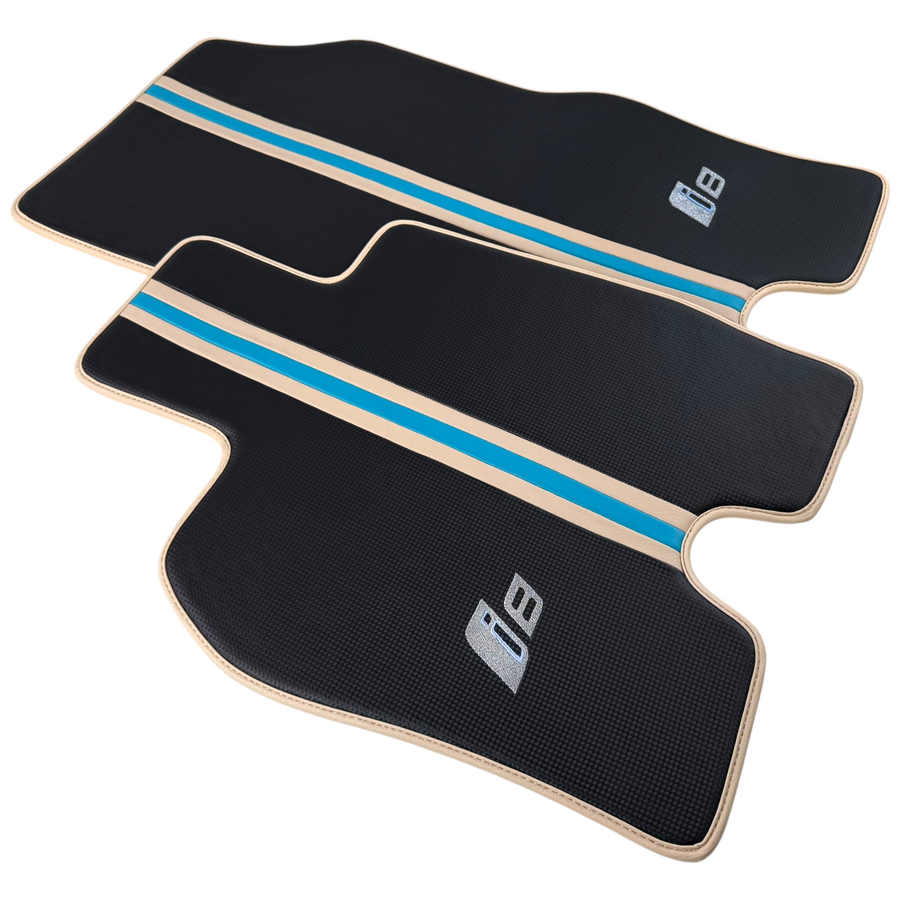 Tappetini in fibra di carbonio per BMW i8 Series L12 L15 | Pelle crema