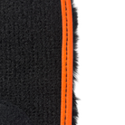 Black Sheepskin Floor Mats for Rolls-Royce Spectre (2023-2024) Orange Leather Trim