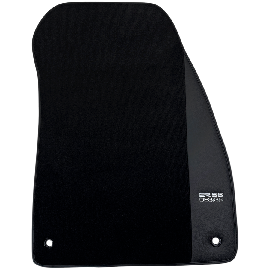 ER56 Design Black Floor Mats for Jeep Wrangler JL (2020-2024) 5 Doors 4xe Leather