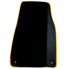 Black Floor Mats for Porsche Taycan (2019-2023) with Leather | Yellow Trim