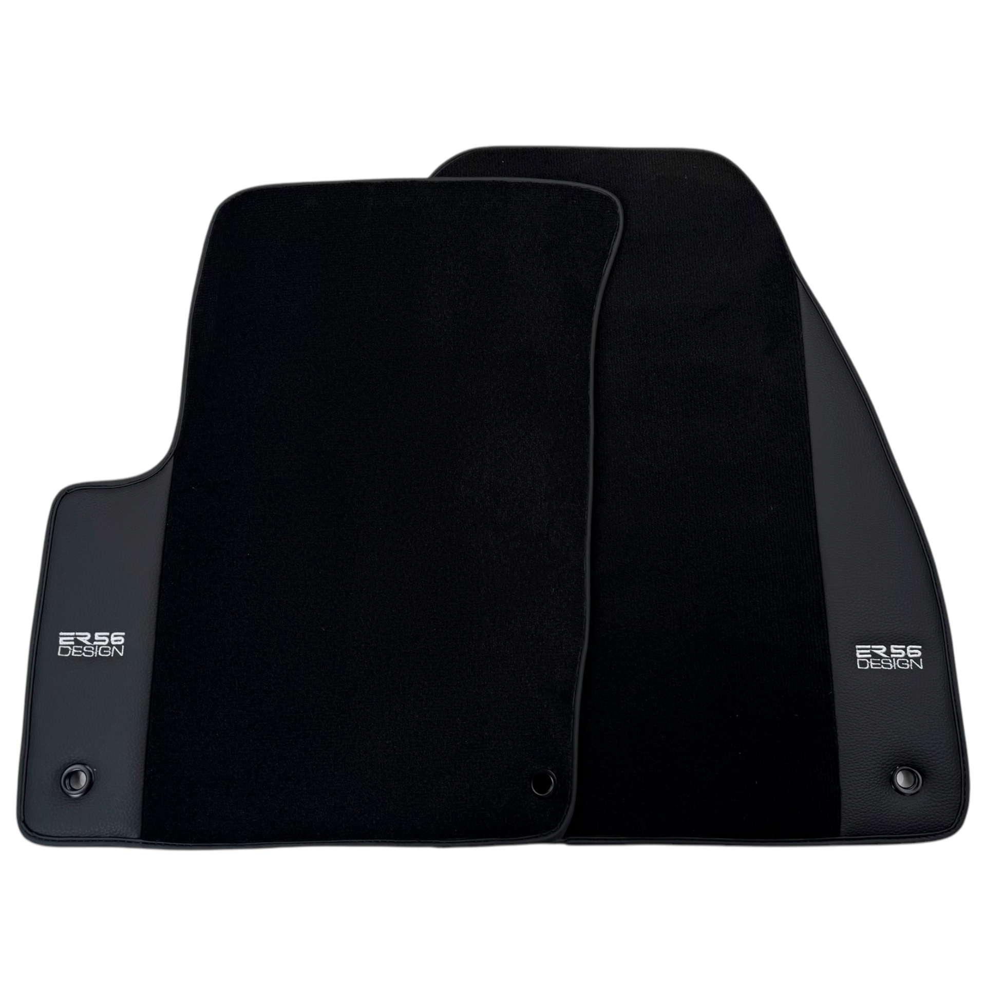 ER56 Design Black Floor Mats for Jeep Wrangler JK (2007-2018) 5 Doors Single Fixation with Leather