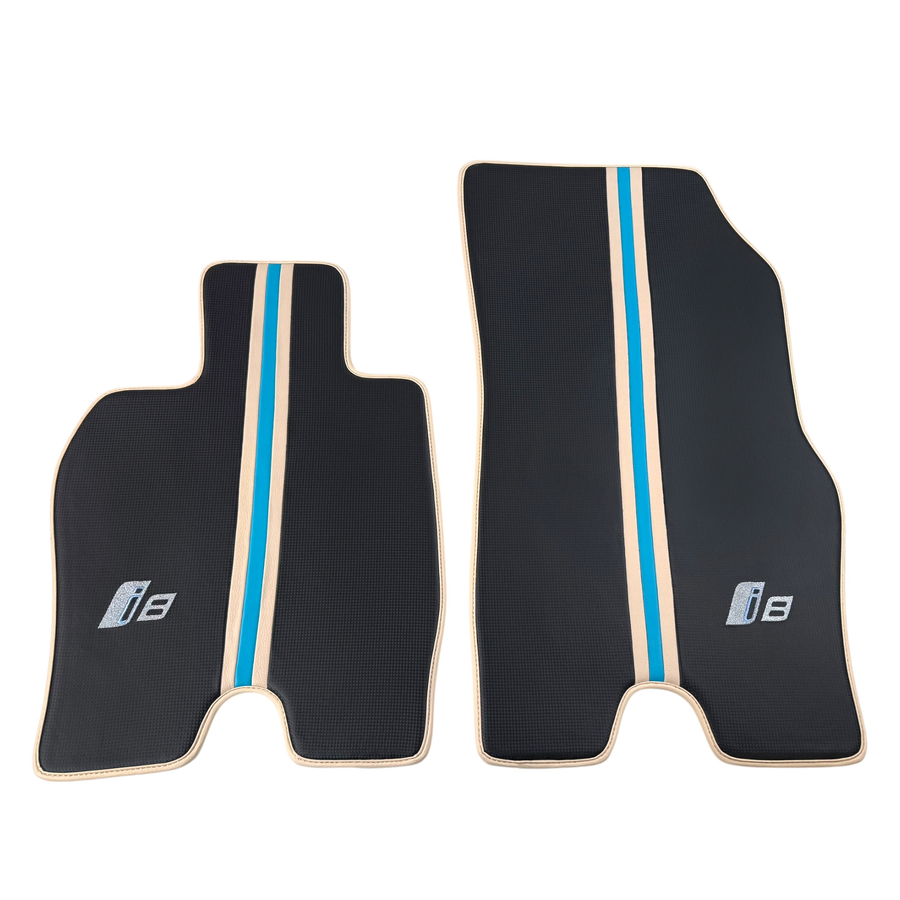 Tappetini in fibra di carbonio per BMW i8 Series L12 L15 | Pelle crema