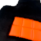 Black Sheepskin Floor Mats for Rolls-Royce Spectre (2023-2024) Orange Leather Trim