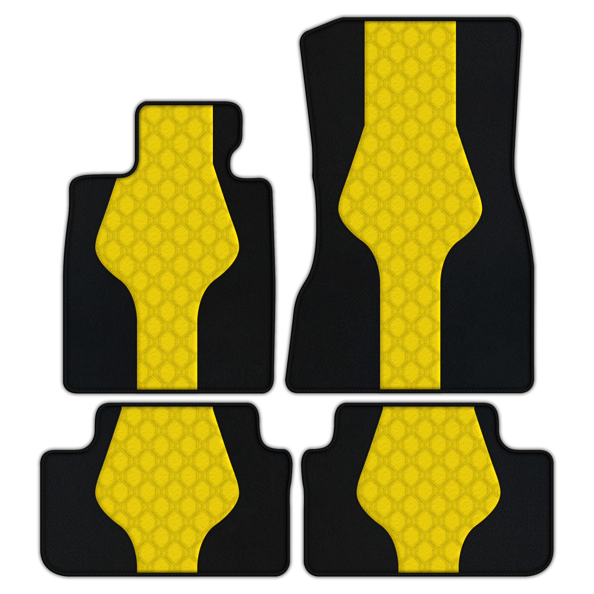 Alfombrillas de cuero personalizables con patrón hexagonal - AutoWin