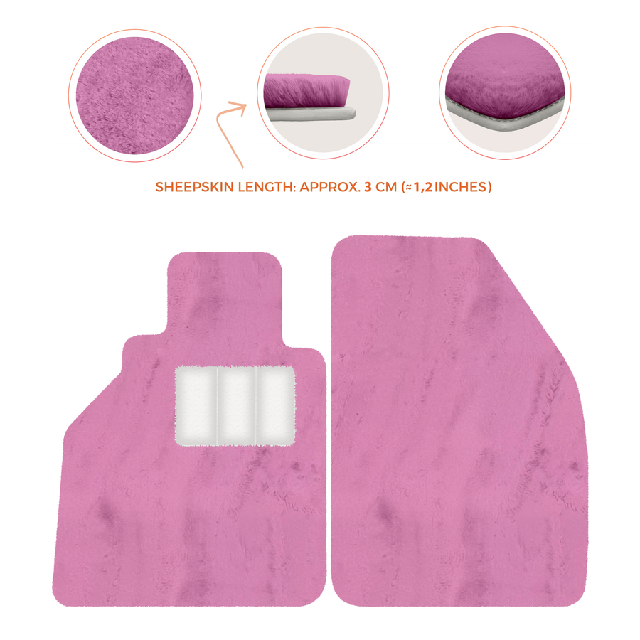 Tappetini in pelle di pecora per Porsche 986 Boxster (1996-2004) - Lunghezza della pelle di pecora, Varie opzioni di colore