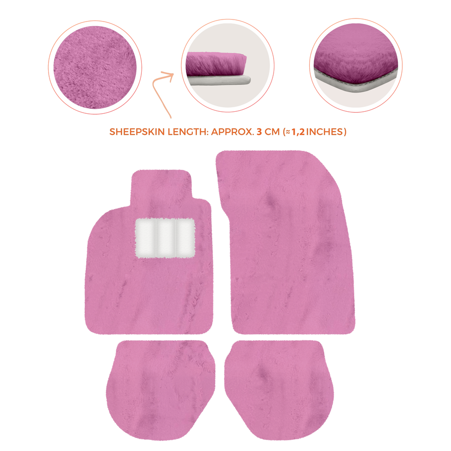 Tappetini in pelle di pecora per Porsche 911-993 (1993-1998) - Lunghezza della pelle di pecora, Varie opzioni di colore