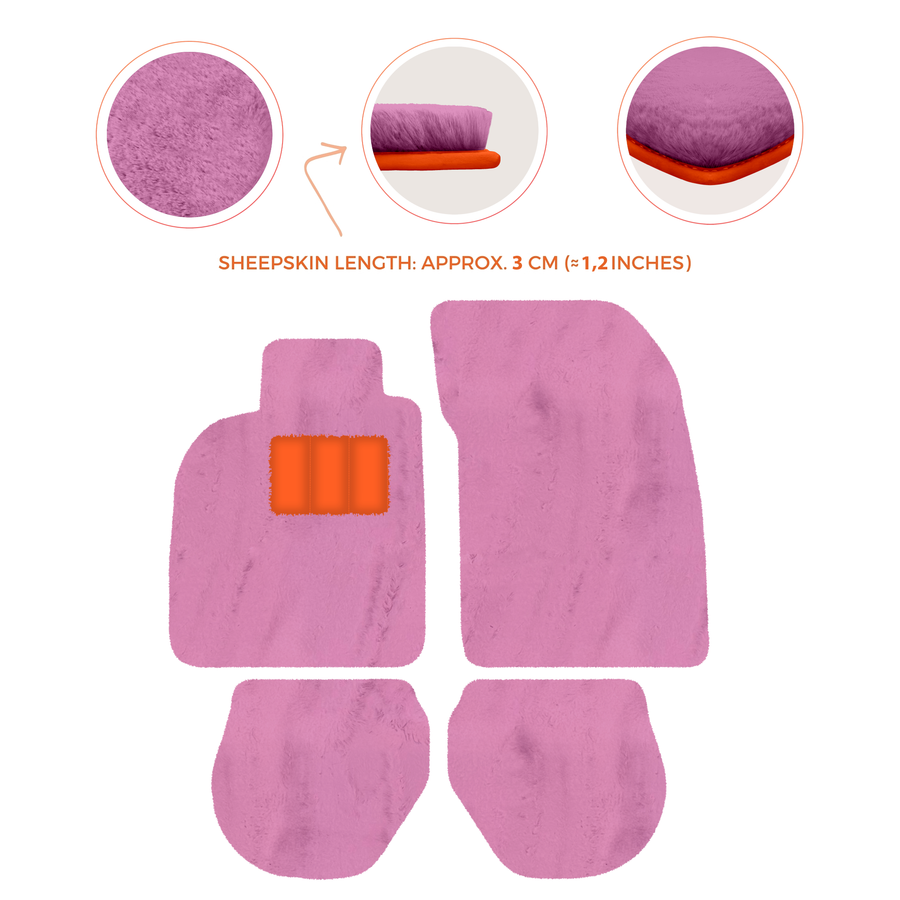 Tappetini in pelle di pecora per Porsche 911-993 (1993-1998) - Lunghezza della pelle di pecora, Varie opzioni di colore