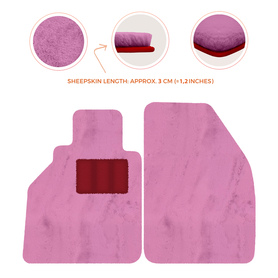Tappetini in pelle di pecora per Porsche 986 Boxster (1996-2004) - Lunghezza della pelle di pecora, Varie opzioni di colore