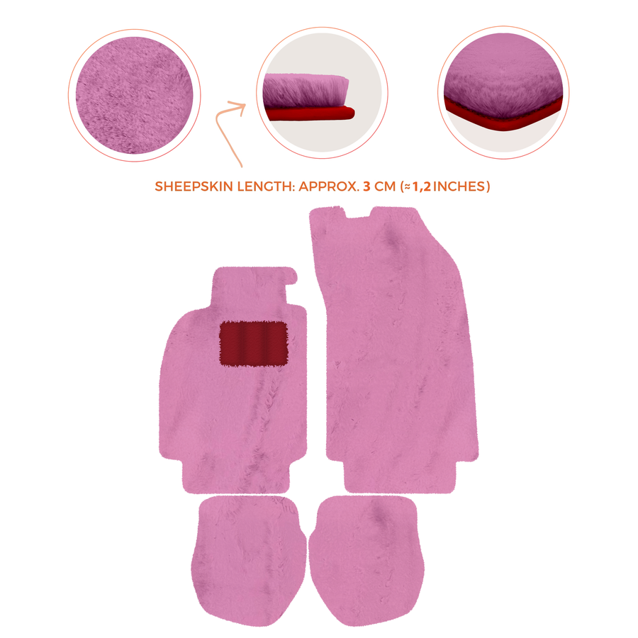 Tappetini in pelliccia di pecora per Porsche 911 - 964 (1989-1994) - Lunghezza pelliccia di pecora, varie opzioni di colore
