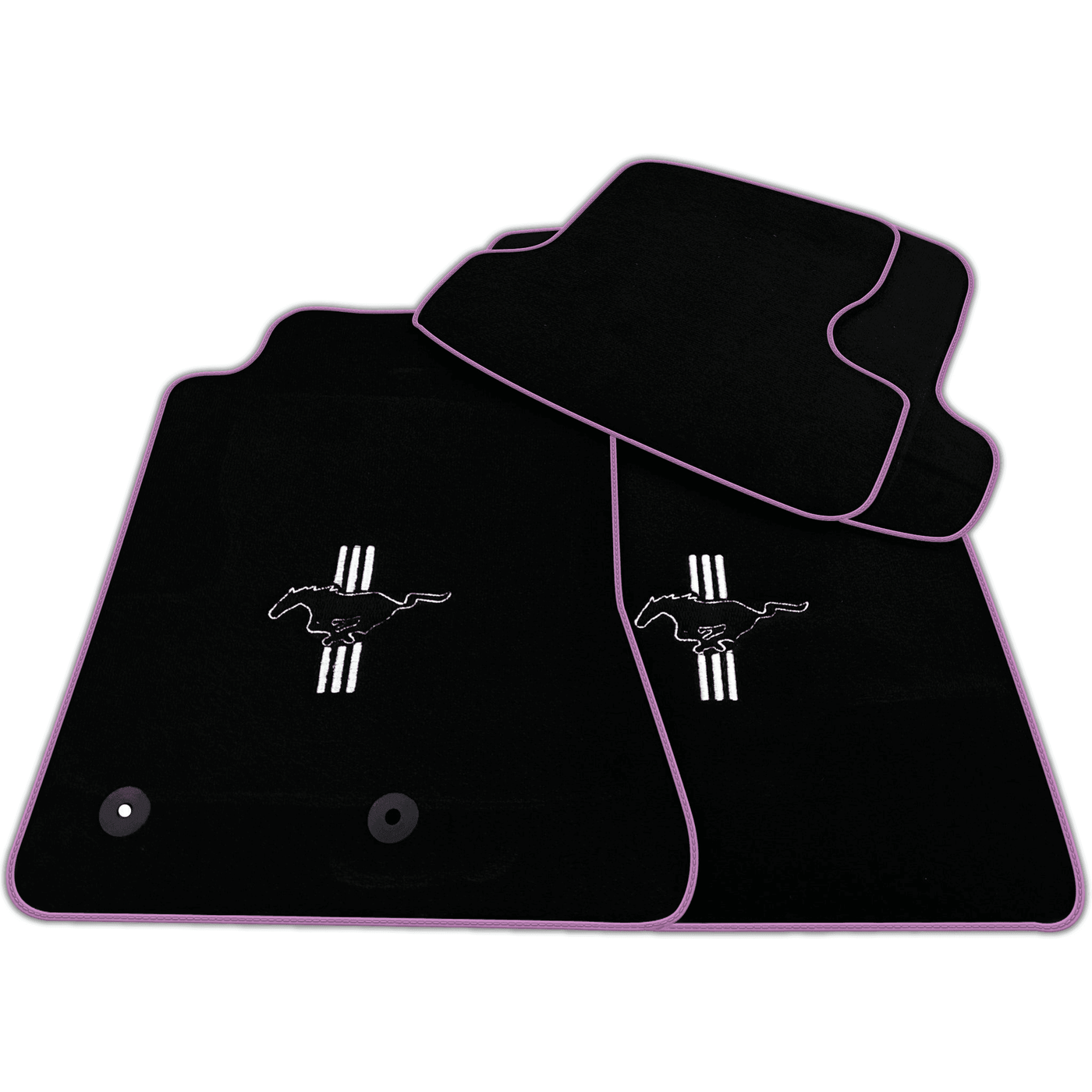 Black Floor Mats for Ford Mustang GT500 Shelby (2015-2021) with Pony | Various Trim Colors