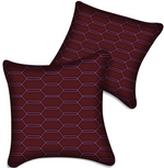 Customizable Dark Red Leather Pillows Set of 2 for All Vehicles