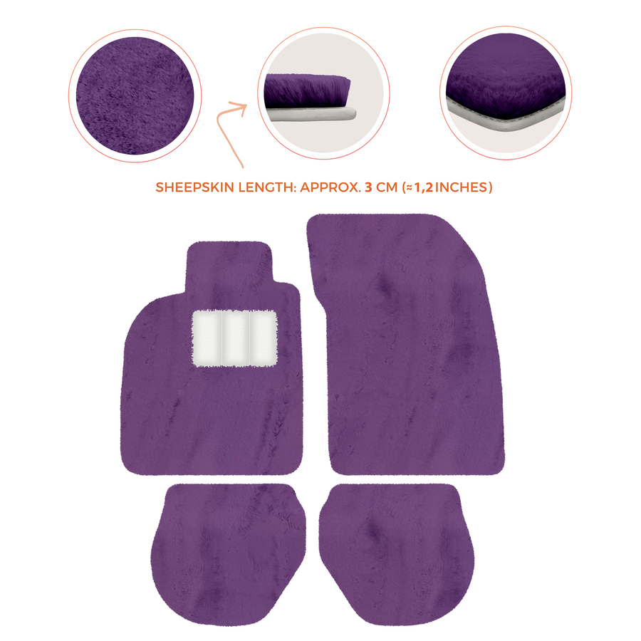 Tappetini in pelle di pecora per Porsche 911-993 (1993-1998) - Lunghezza della pelle di pecora, Varie opzioni di colore