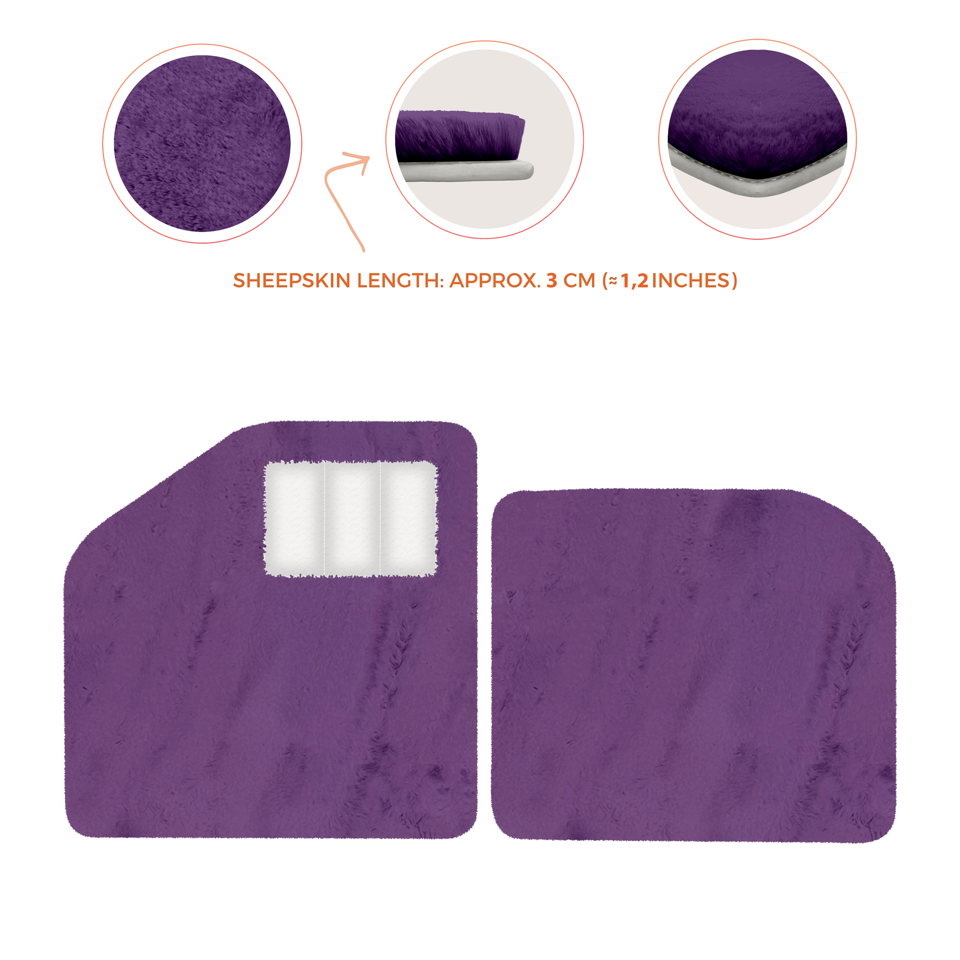 Sheepskin Floor Mats for Aston Martin Vulcan (2015-2016) Track Car - Luxury