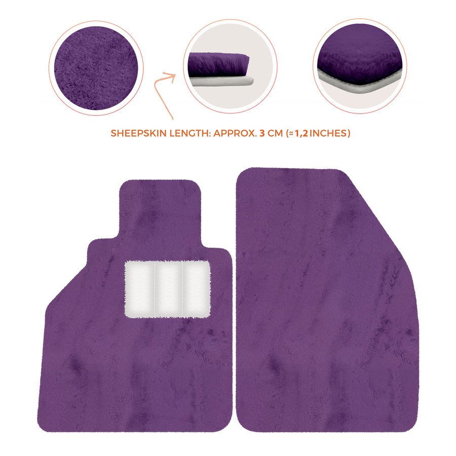Tappetini in pelle di pecora per Porsche 986 Boxster (1996-2004) - Lunghezza della pelle di pecora, Varie opzioni di colore