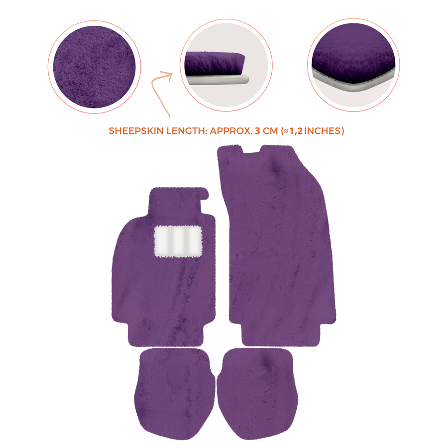 Tappetini in pelliccia di pecora per Porsche 911 - 964 (1989-1994) - Lunghezza pelliccia di pecora, varie opzioni di colore