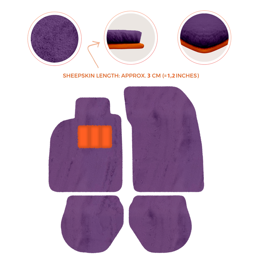 Tappetini in pelle di pecora per Porsche 911-993 (1993-1998) - Lunghezza della pelle di pecora, Varie opzioni di colore