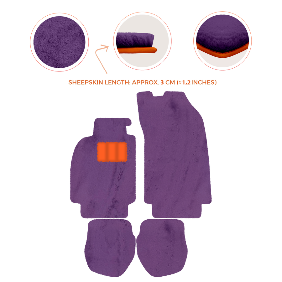 Tappetini in pelliccia di pecora per Porsche 911 - 964 (1989-1994) - Lunghezza pelliccia di pecora, varie opzioni di colore