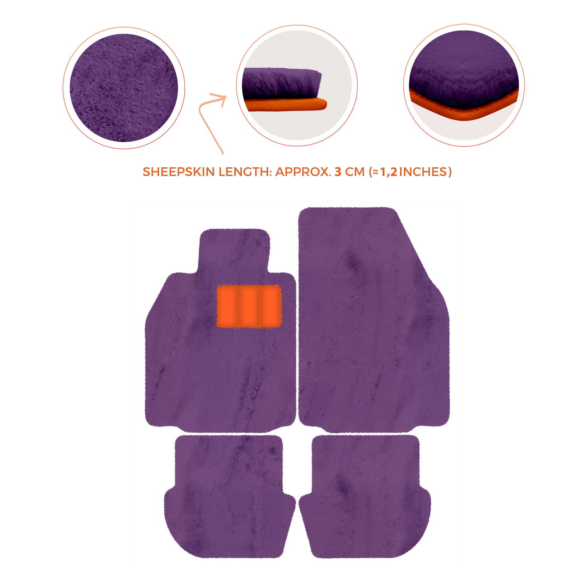 Premium Luxury Sheepskin Floor Mats for Porsche 911 (2004-2012)